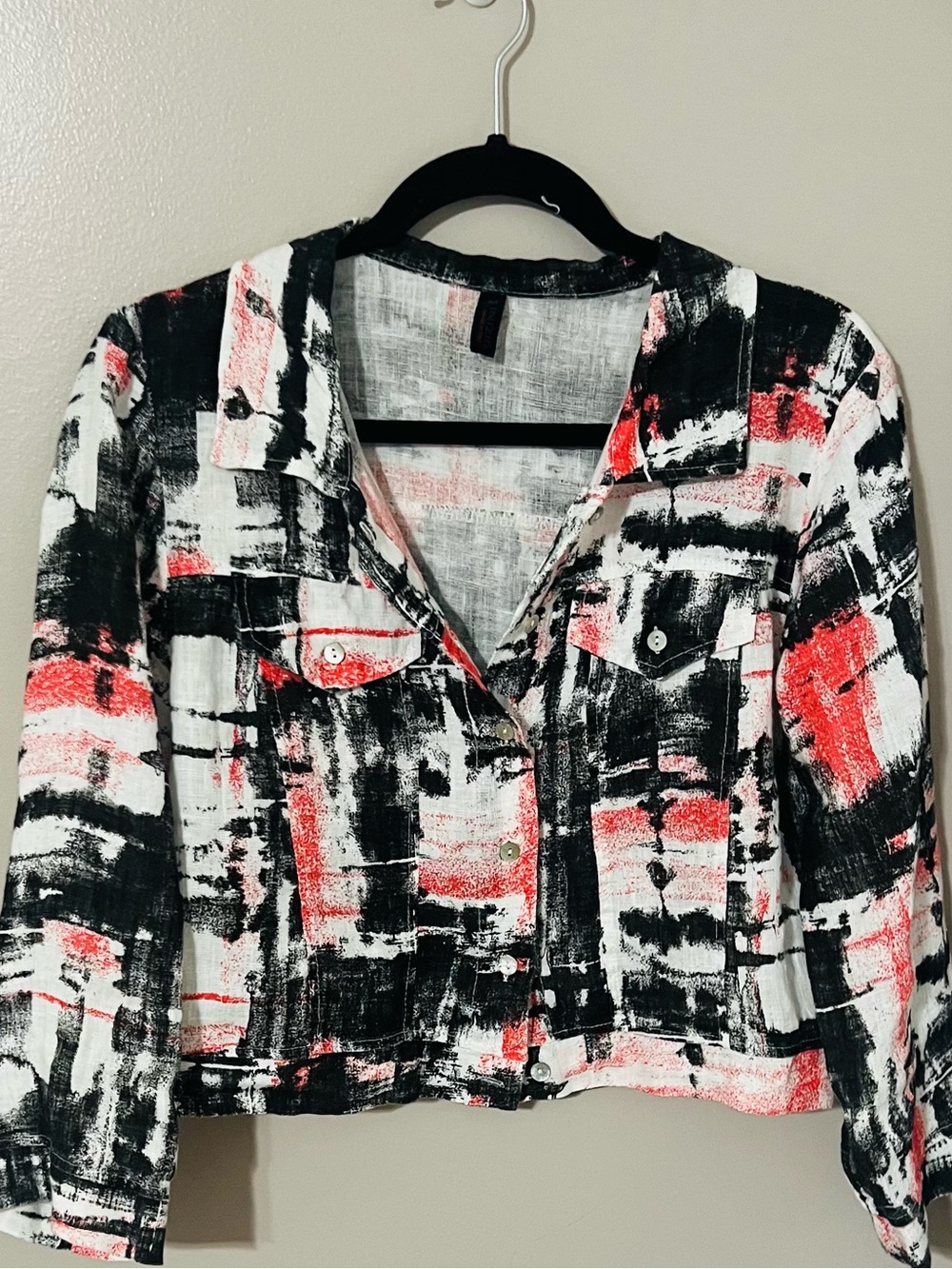 INIZIO Made In Italy Lightweight Top Jacket in Black, White & Red
